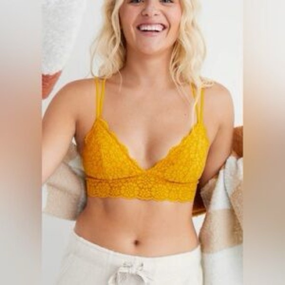 BNWT Aerie Bralette in Mustard Yellow - Picture 1 of 4